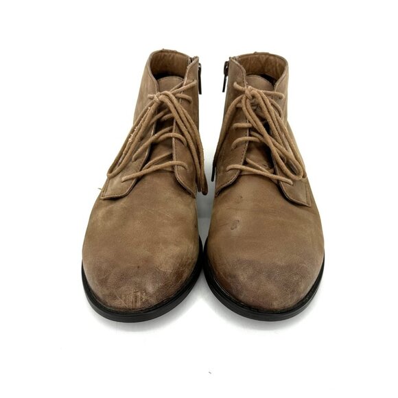 Vionic Tan Mira Leather Lace Up Bootie Distressed‎ Light Brown Nubuck Size 7.5 - Picture 5 of 10